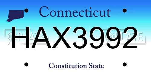 HAX3992 Connecticut License Plate