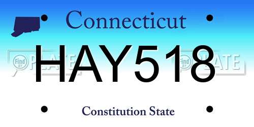 HAY518 Connecticut License Plate