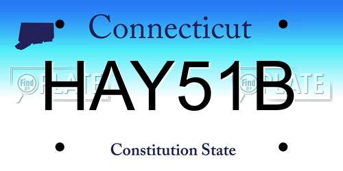 HAY51B Connecticut License Plate