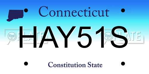 HAY51S Connecticut License Plate
