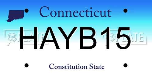 HAYB15 Connecticut License Plate