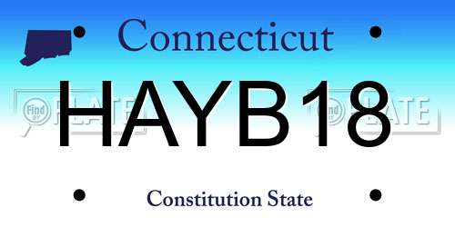 HAYB18 Connecticut License Plate