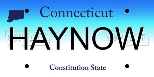 HAYNOW Connecticut License Plate