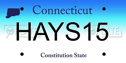 HAYS15 Connecticut License Plate