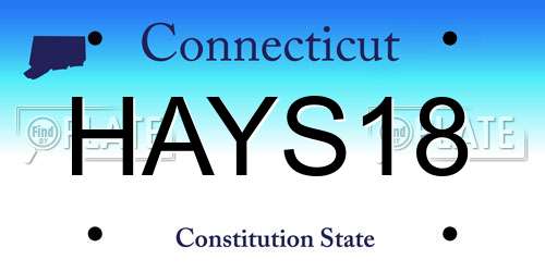 HAYS18 Connecticut License Plate