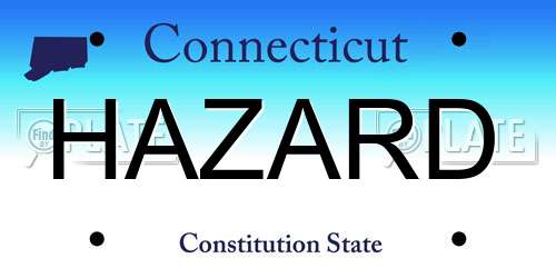HAZARD Connecticut License Plate