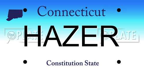 HAZER Connecticut License Plate
