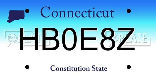 HB0E8Z Connecticut License Plate