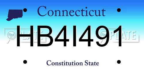 HB4I491 Connecticut License Plate