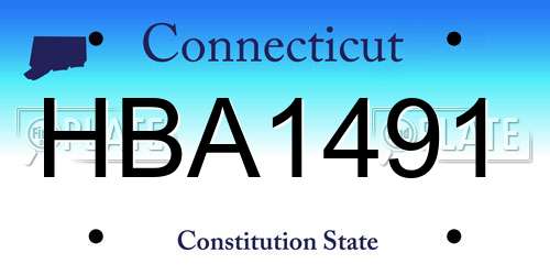 HBA1491 Connecticut License Plate