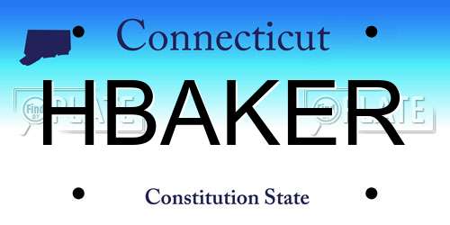 HBAKER Connecticut License Plate