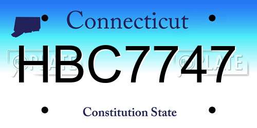 HBC7747 Connecticut License Plate