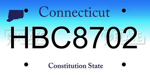 HBC8702 Connecticut License Plate