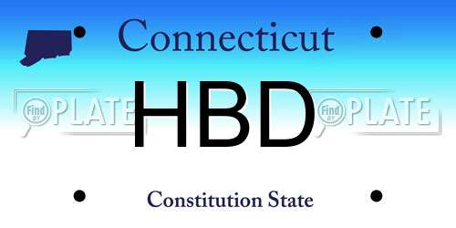 HBD Connecticut License Plate