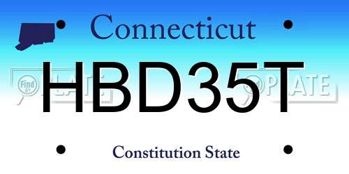 HBD35T Connecticut License Plate