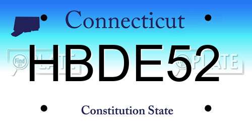 HBDE52 Connecticut License Plate