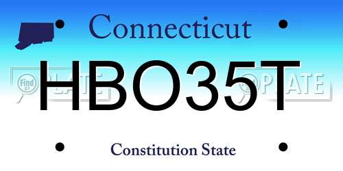 HBO35T Connecticut License Plate
