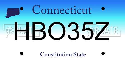 HBO35Z Connecticut License Plate
