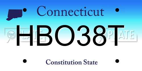 HBO38T Connecticut License Plate
