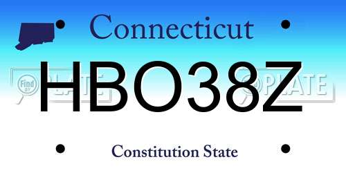 HBO38Z Connecticut License Plate