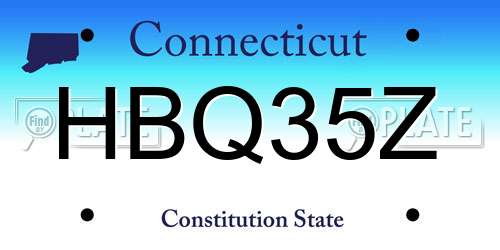 HBQ35Z Connecticut License Plate