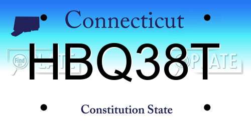 HBQ38T Connecticut License Plate