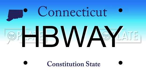 HBWAY Connecticut License Plate