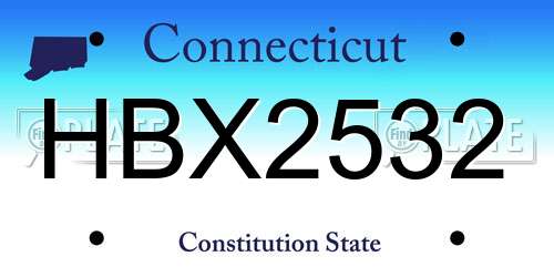 HBX2532 Connecticut License Plate