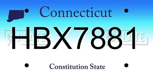HBX7881 Connecticut License Plate