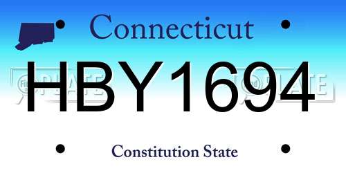 HBY1694 Connecticut License Plate