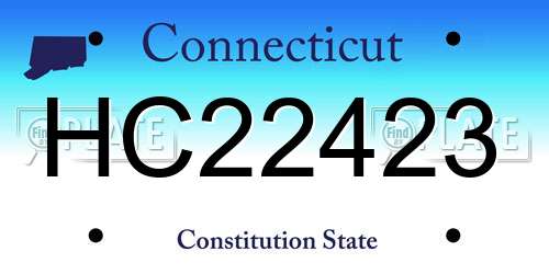 HC22423 Connecticut License Plate