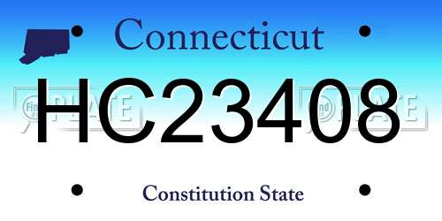 HC23408 Connecticut License Plate