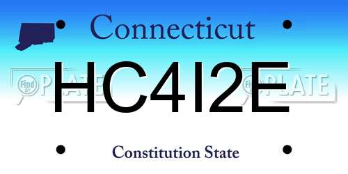 HC4I2E Connecticut License Plate