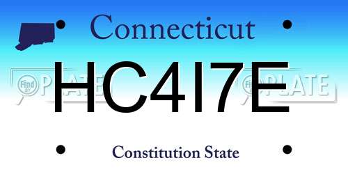 HC4I7E Connecticut License Plate