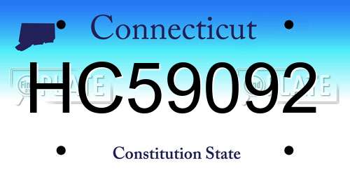 HC59092 Connecticut License Plate