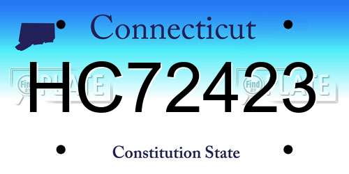 HC72423 Connecticut License Plate