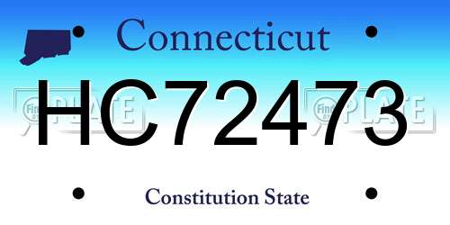 HC72473 Connecticut License Plate