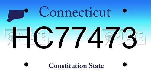 HC77473 Connecticut License Plate