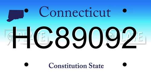 HC89092 Connecticut License Plate