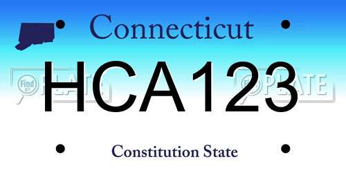 HCA123 Connecticut License Plate