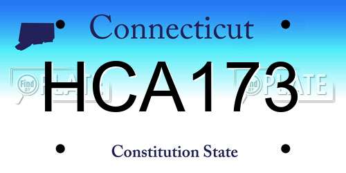 HCA173 Connecticut License Plate