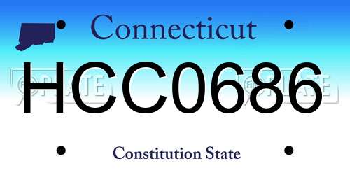 HCC0686 Connecticut License Plate
