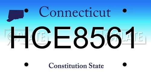HCE8561 Connecticut License Plate