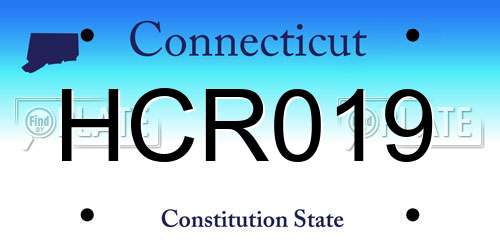 HCR019 Connecticut License Plate