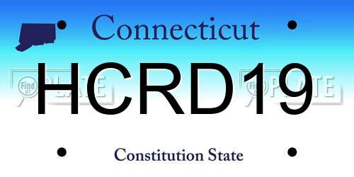 HCRD19 Connecticut License Plate