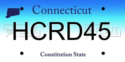 HCRD45 Connecticut License Plate