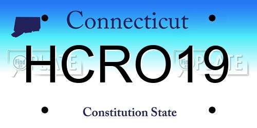 HCRO19 Connecticut License Plate