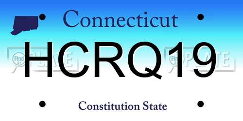 HCRQ19 Connecticut License Plate