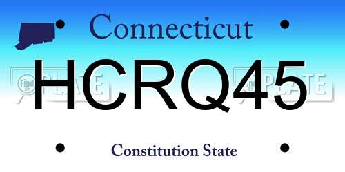 HCRQ45 Connecticut License Plate