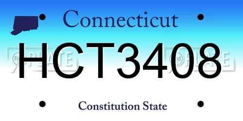 HCT3408 Connecticut License Plate